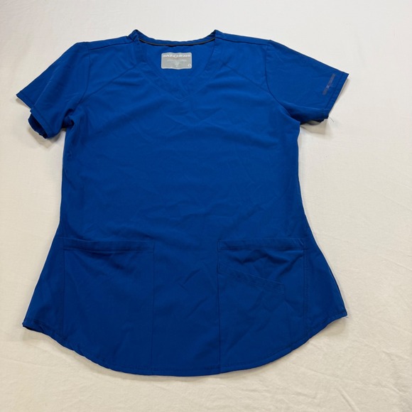 Skechers by Barco Tops - Skechers by Barco Womens Royal Blue V-Neck Scrub Top Size S Sustainable Stretch